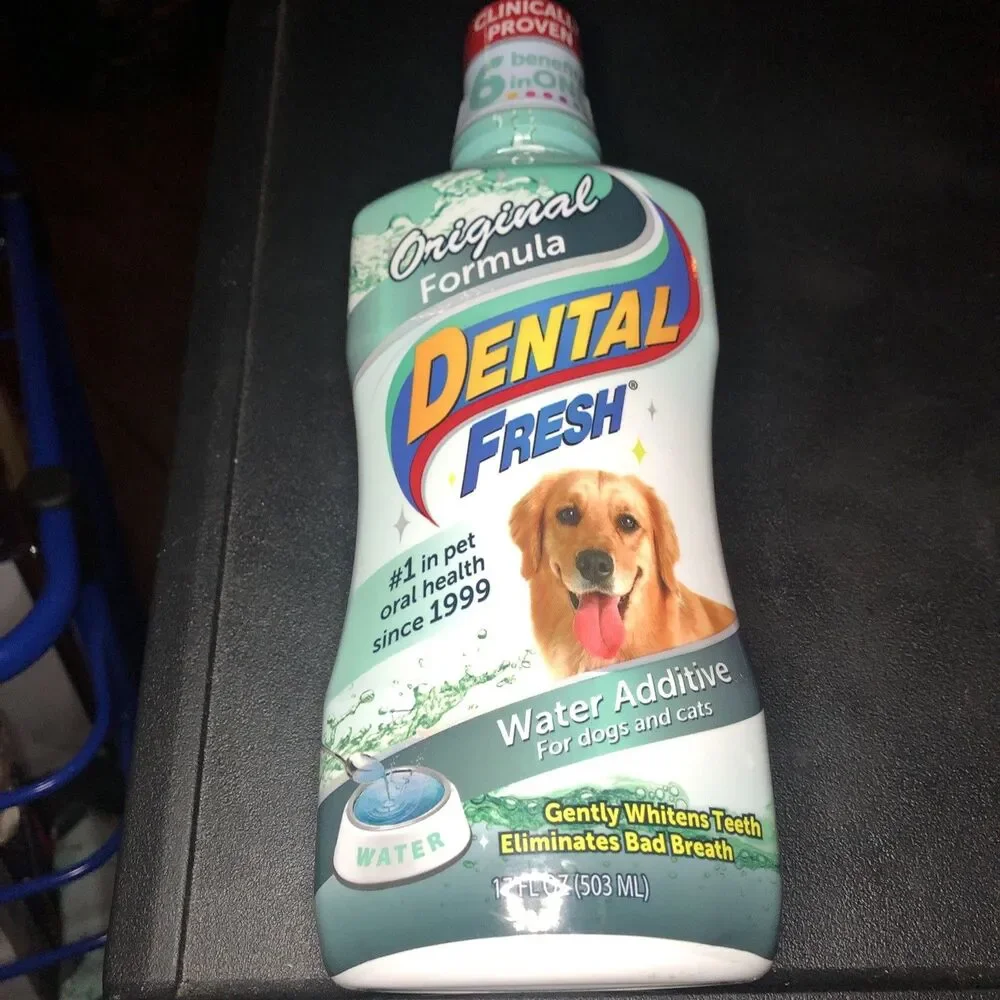 Dental Fresh Water Additive for Dogs, Cleans Teeth & Freshens Breath, 17oz